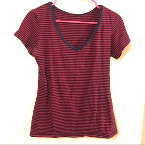 2 for $10! Red and navy striped t-shirt